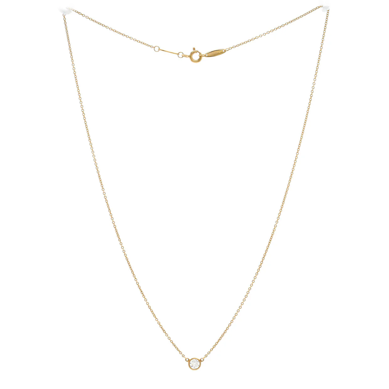 Elsa Peretti Diamonds By The Yard Pendant Necklace 18K Yellow Gold and Diamond 0.20-0.29CT - Deep Luxury