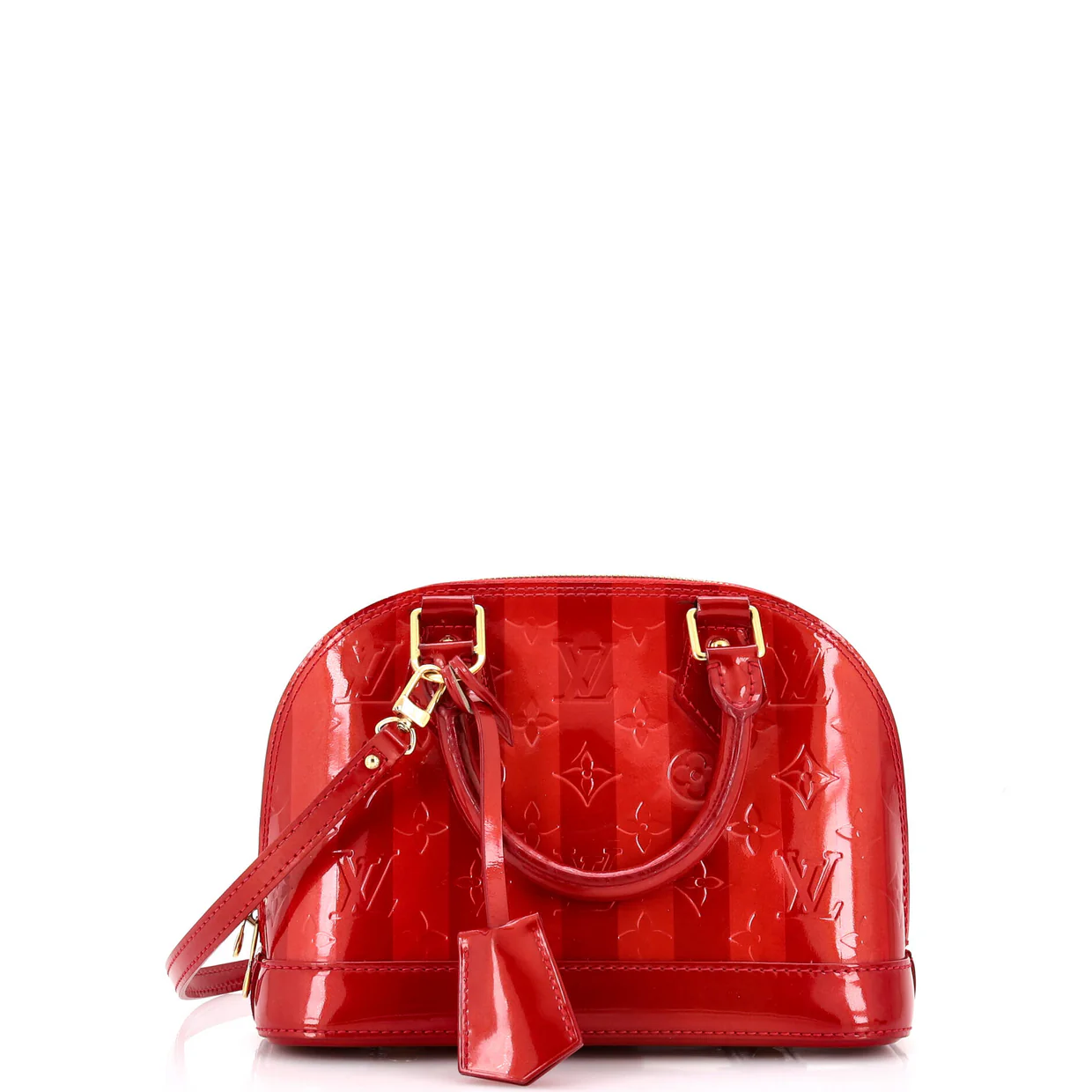 Alma Handbag Limited Edition Monogram Vernis Rayures BB - Deep Luxury
