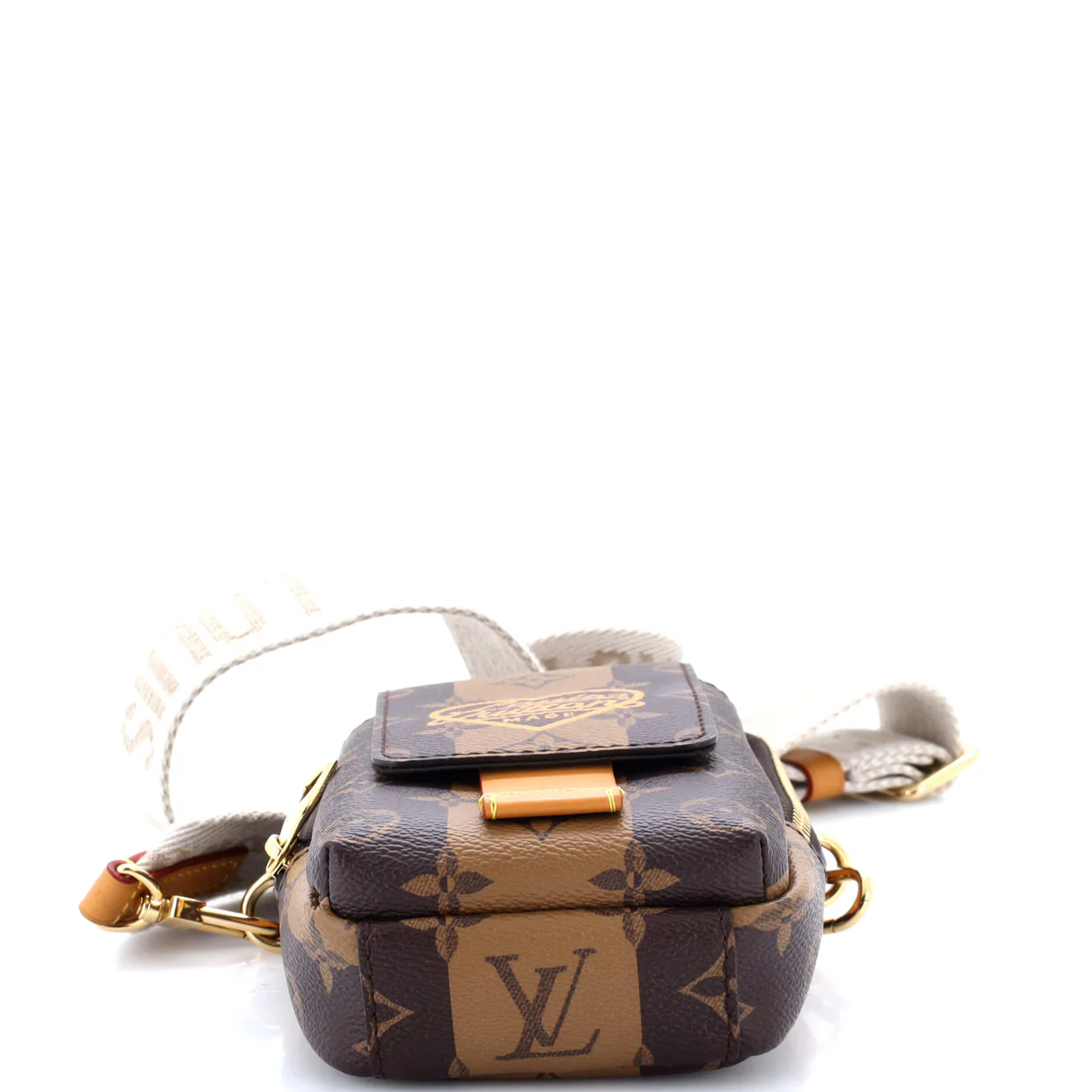 Nigo Flap Double Phone Pouch Limited Edition Stripes Monogram Canvas - Deep Luxury