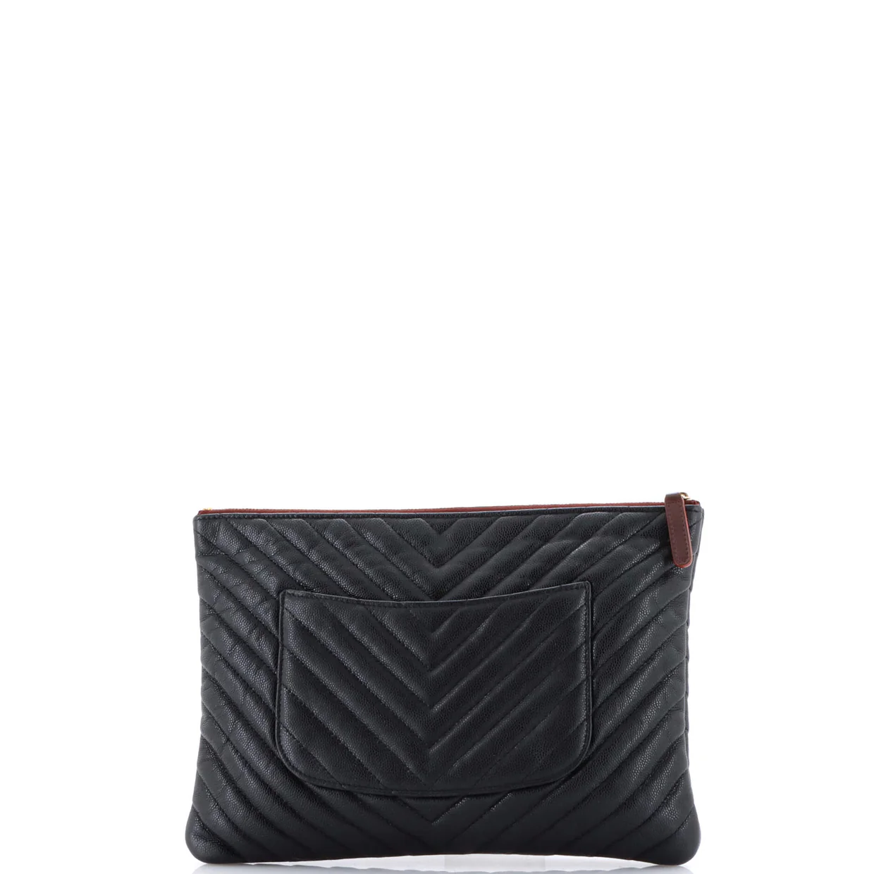 O Case Clutch Chevron Caviar Medium - Deep Luxury
