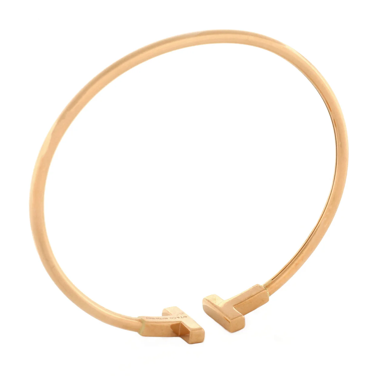 T Wire Bracelet 18K Rose Gold with Diamonds - Deep Luxury