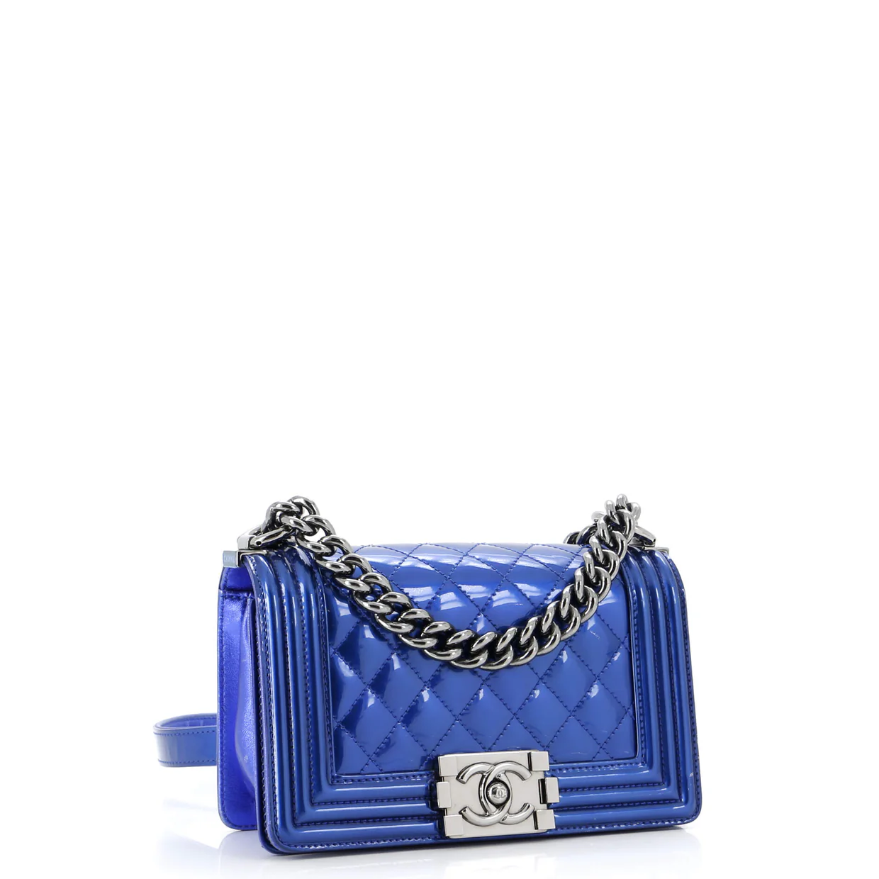 Boy Flap Bag Quilted Patent Small - Deep Luxury