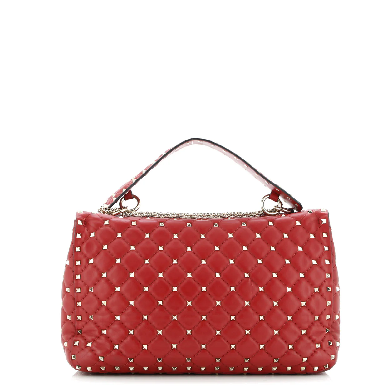 Rockstud Spike Flap Bag Quilted Leather Large - Deep Luxury