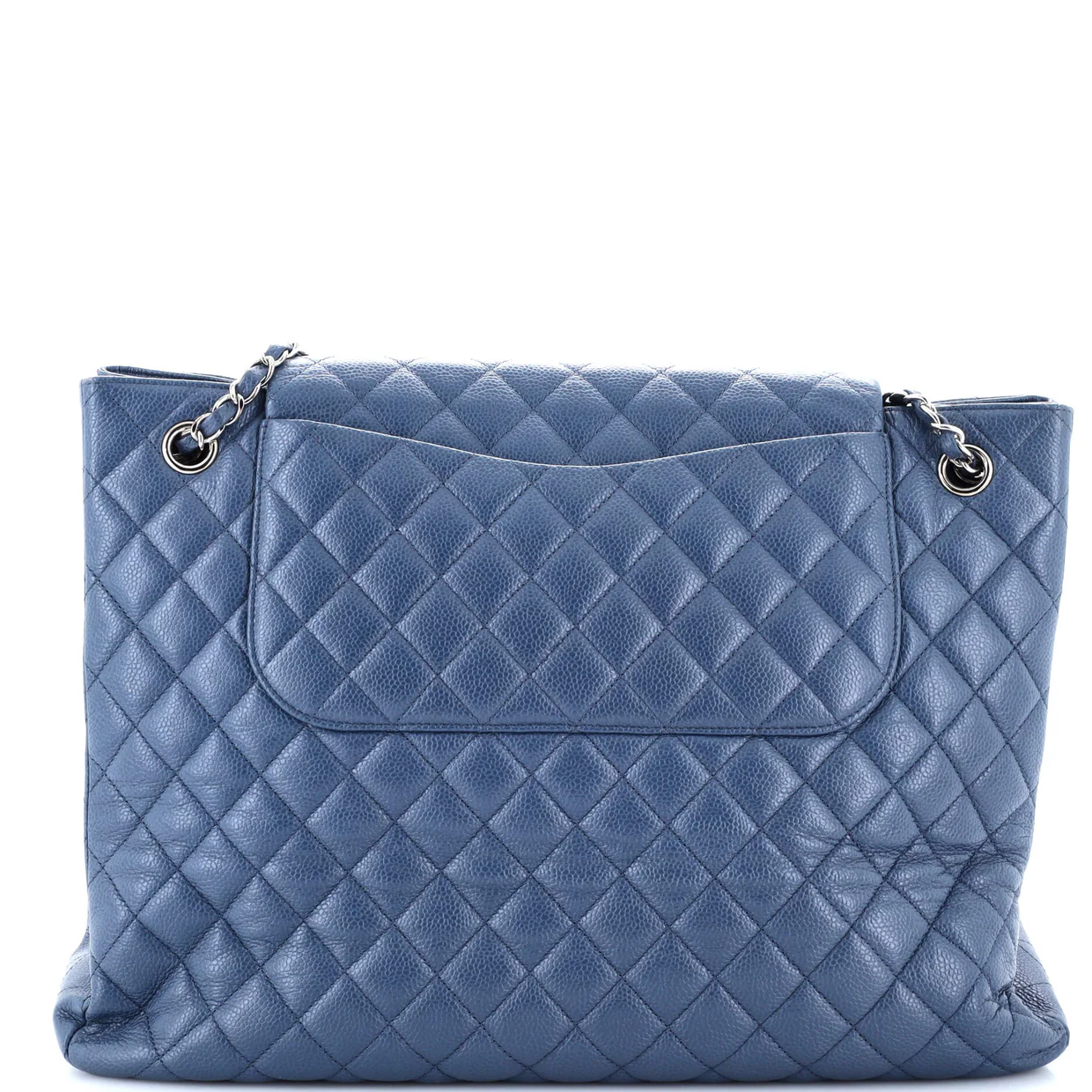 Classic Flap Shopping Tote Quilted Caviar Large - Deep Luxury