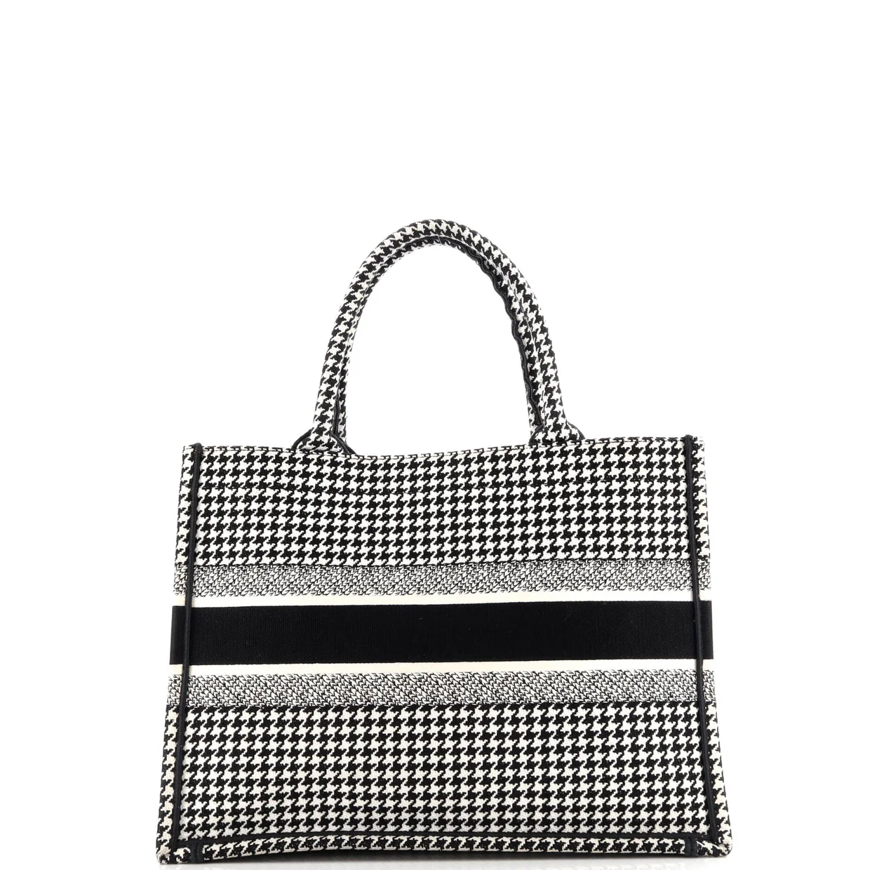 Book Tote Houndstooth Canvas Medium - Deep Luxury