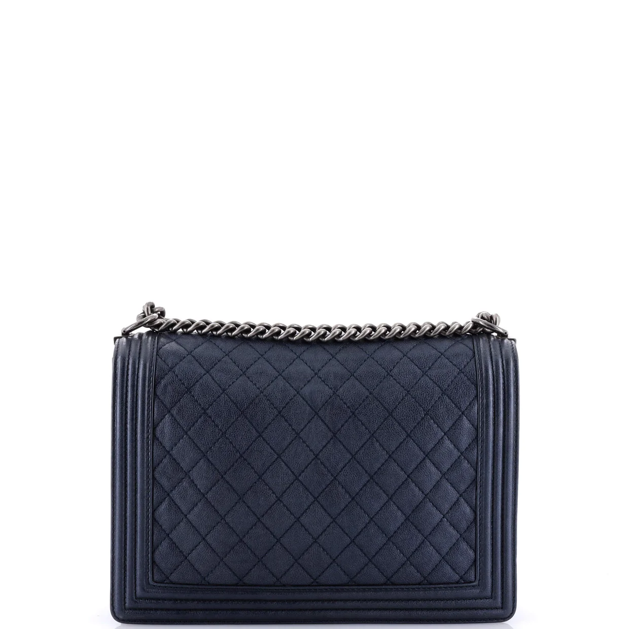 Boy Flap Bag Quilted Metallic Calfskin Large - Deep Luxury