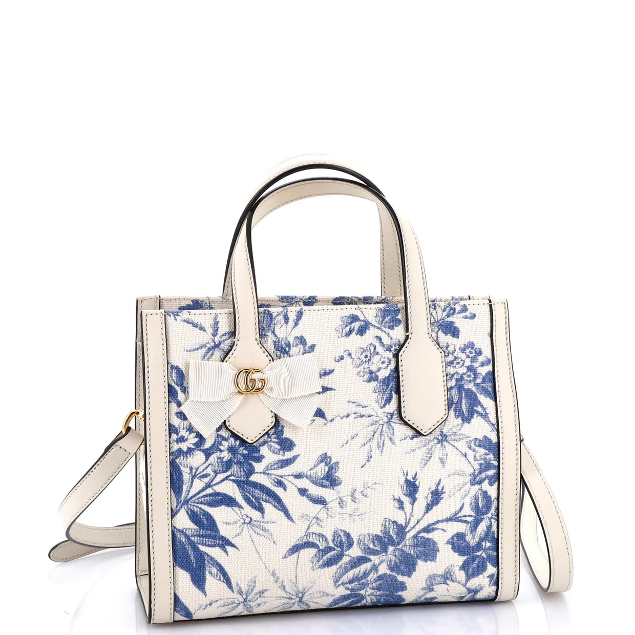 GG Ribbon Tote Printed Linen Small - Deep Luxury