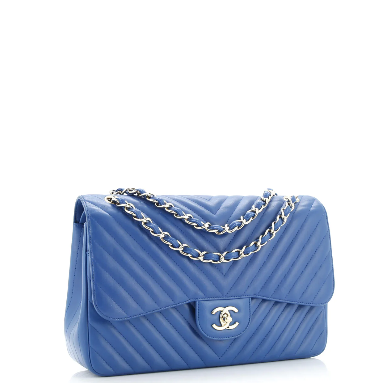 Classic Double Flap Bag Chevron Lambskin Jumbo - Deep Luxury