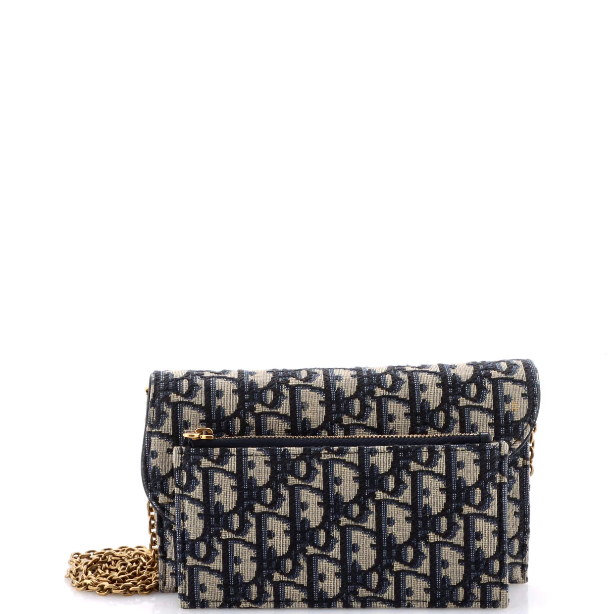 Saddle Chain Wallet Oblique Canvas - Deep Luxury