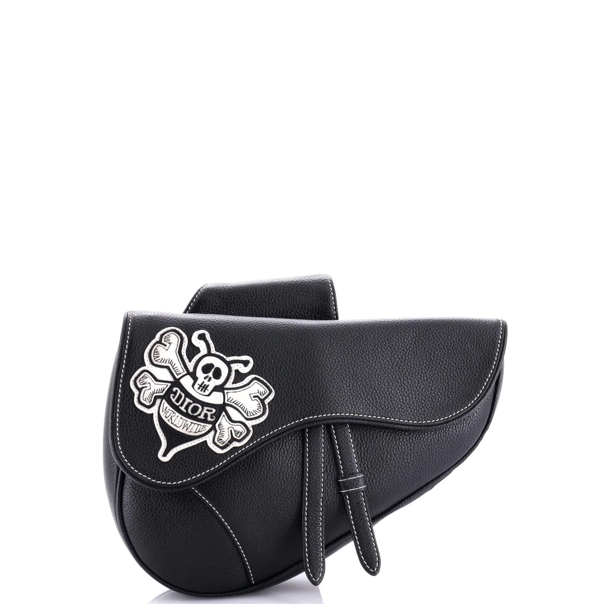Shawn Stussy Saddle Crossbody Bag Leather with Applique - Deep Luxury