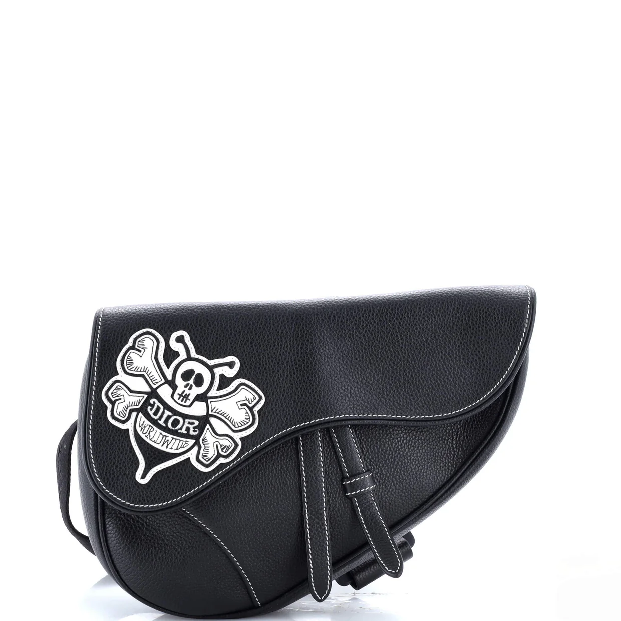 Shawn Stussy Saddle Crossbody Bag Leather with Applique - Deep Luxury