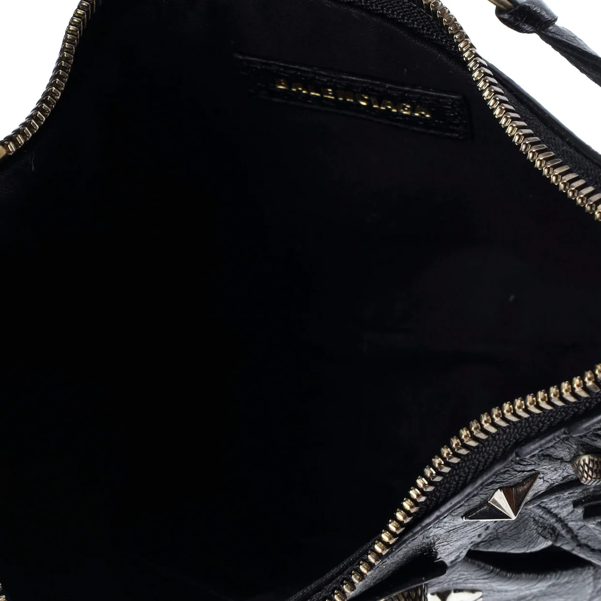 Le Cagole Giant Studs Shoulder Bag Pin Embellished Leather XS - Deep Luxury