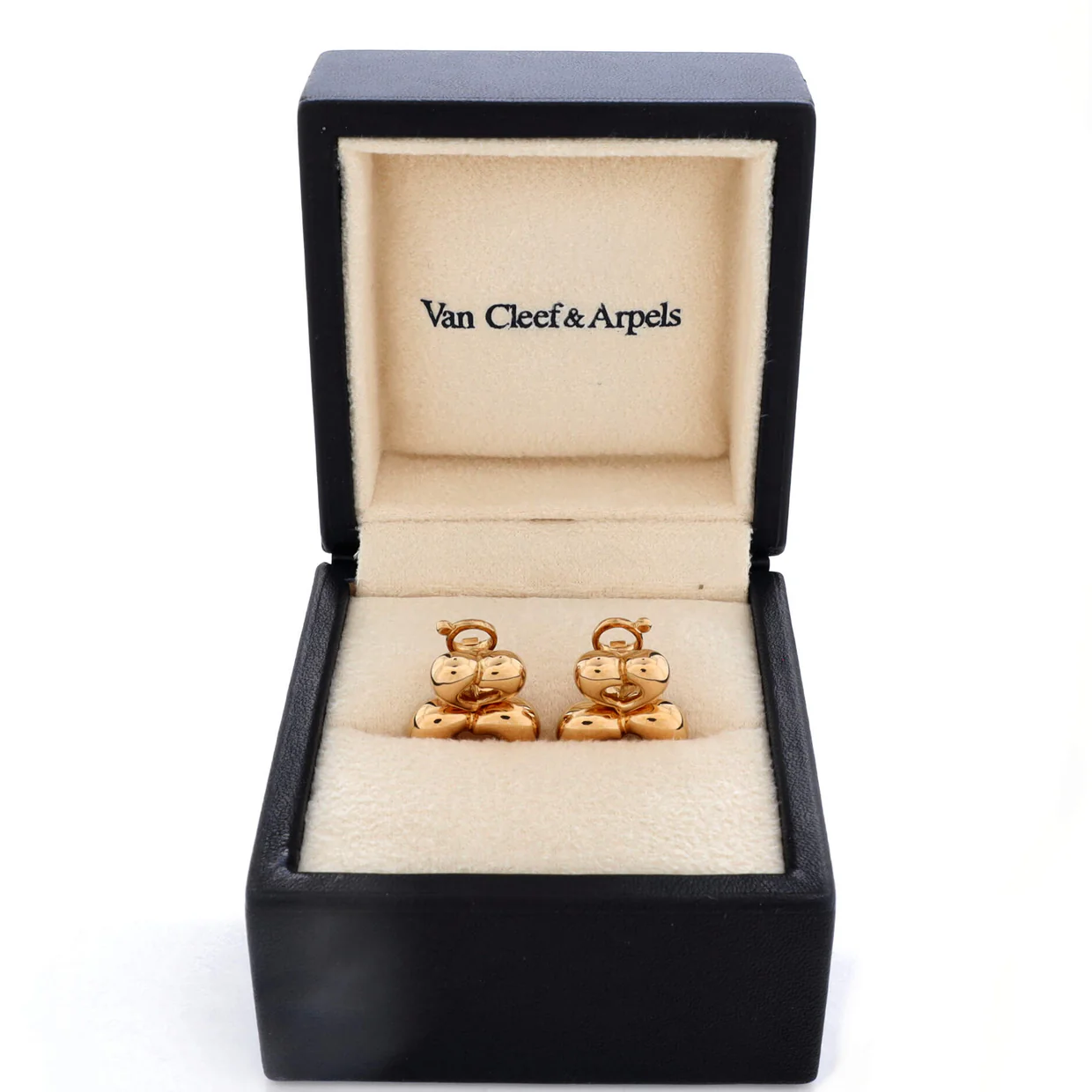 Double Heart Earrings 18K Yellow Gold - Deep Luxury