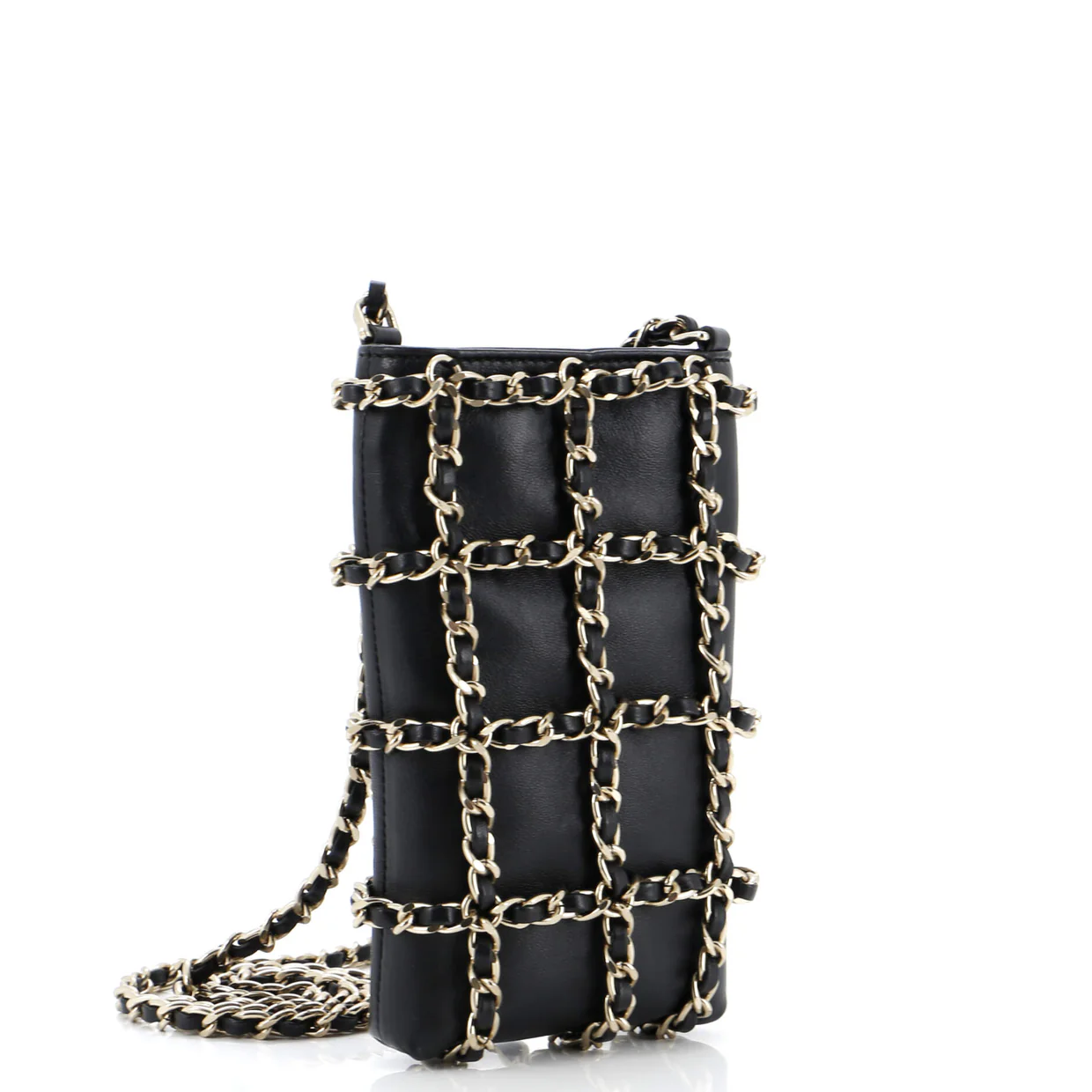 Tech Me Out Clutch With Chain Lambskin - Deep Luxury