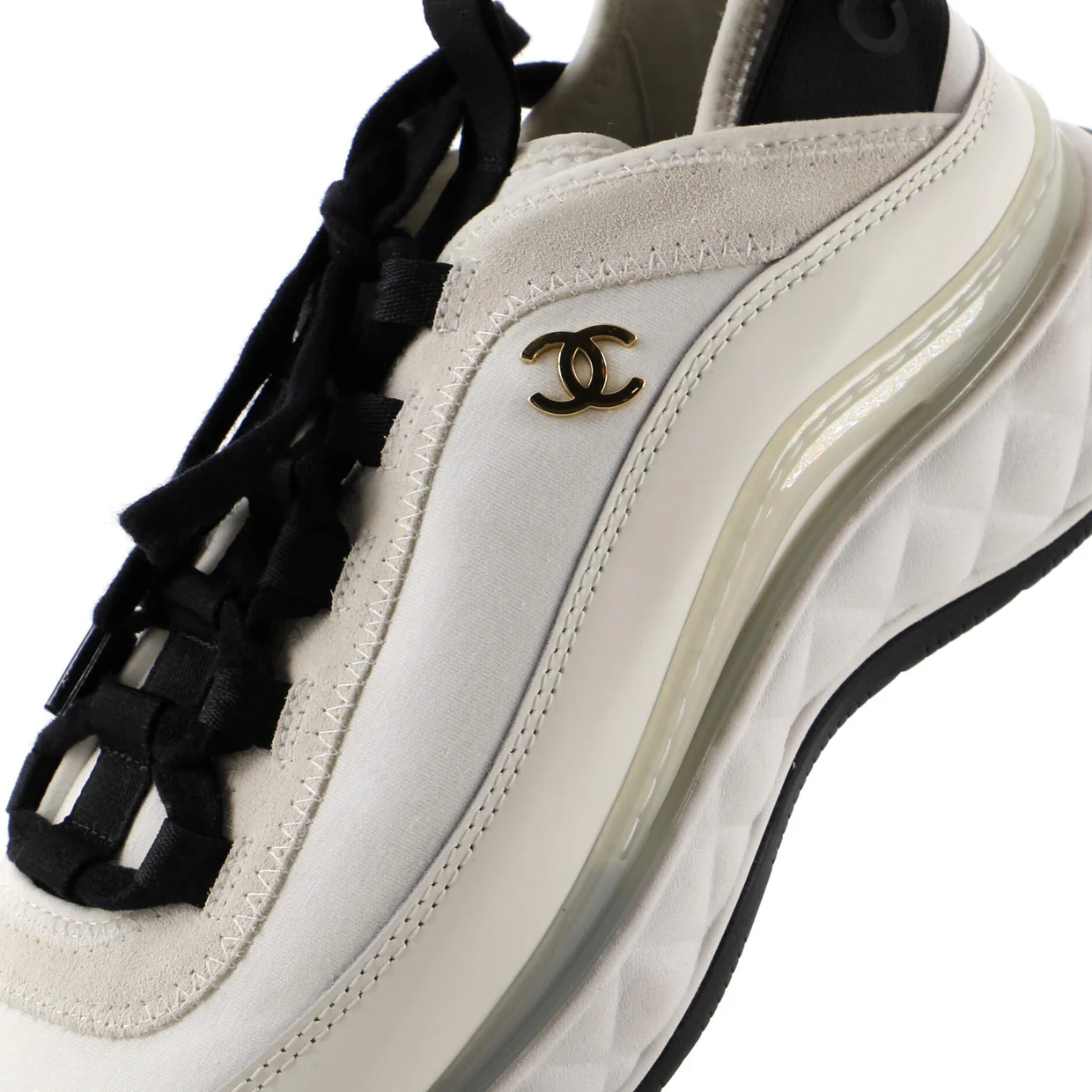 Men's CC Low-Top Sneakers Suede with Leather and Fabric - Deep Luxury