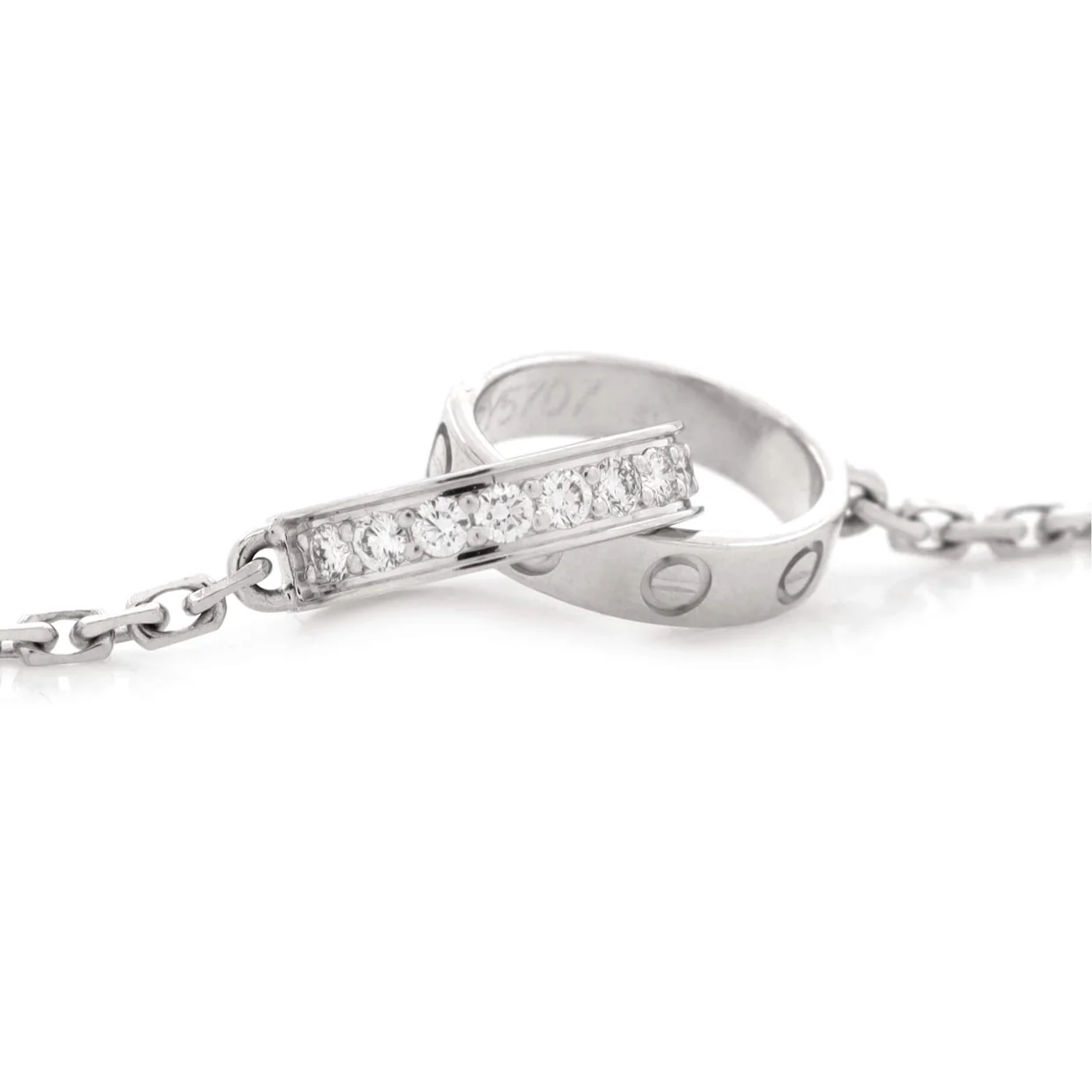 Love Interlocking Necklace 18K White Gold and Diamonds - Deep Luxury