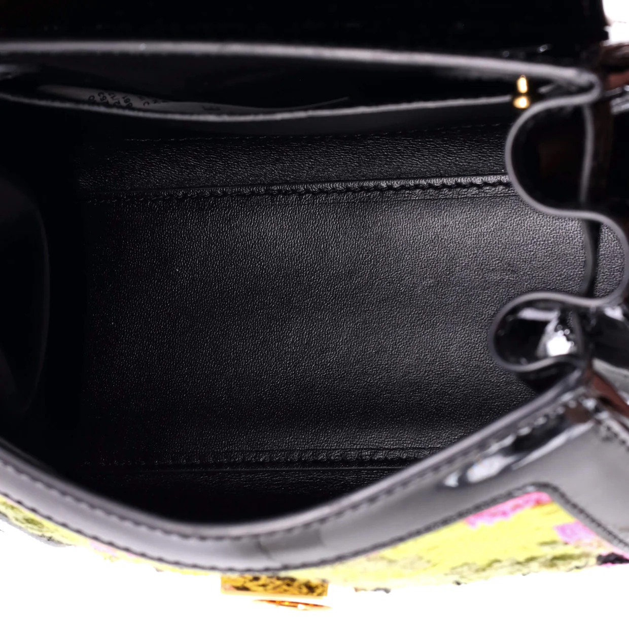 La Medusa Top Handle Bag Tweed with Patent Small - Deep Luxury