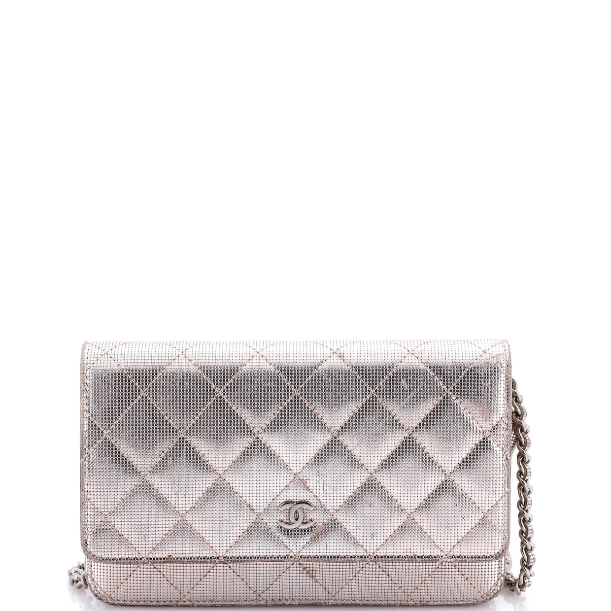 Wallet on Chain Pixel Effect Quilted Calfskin - Deep Luxury