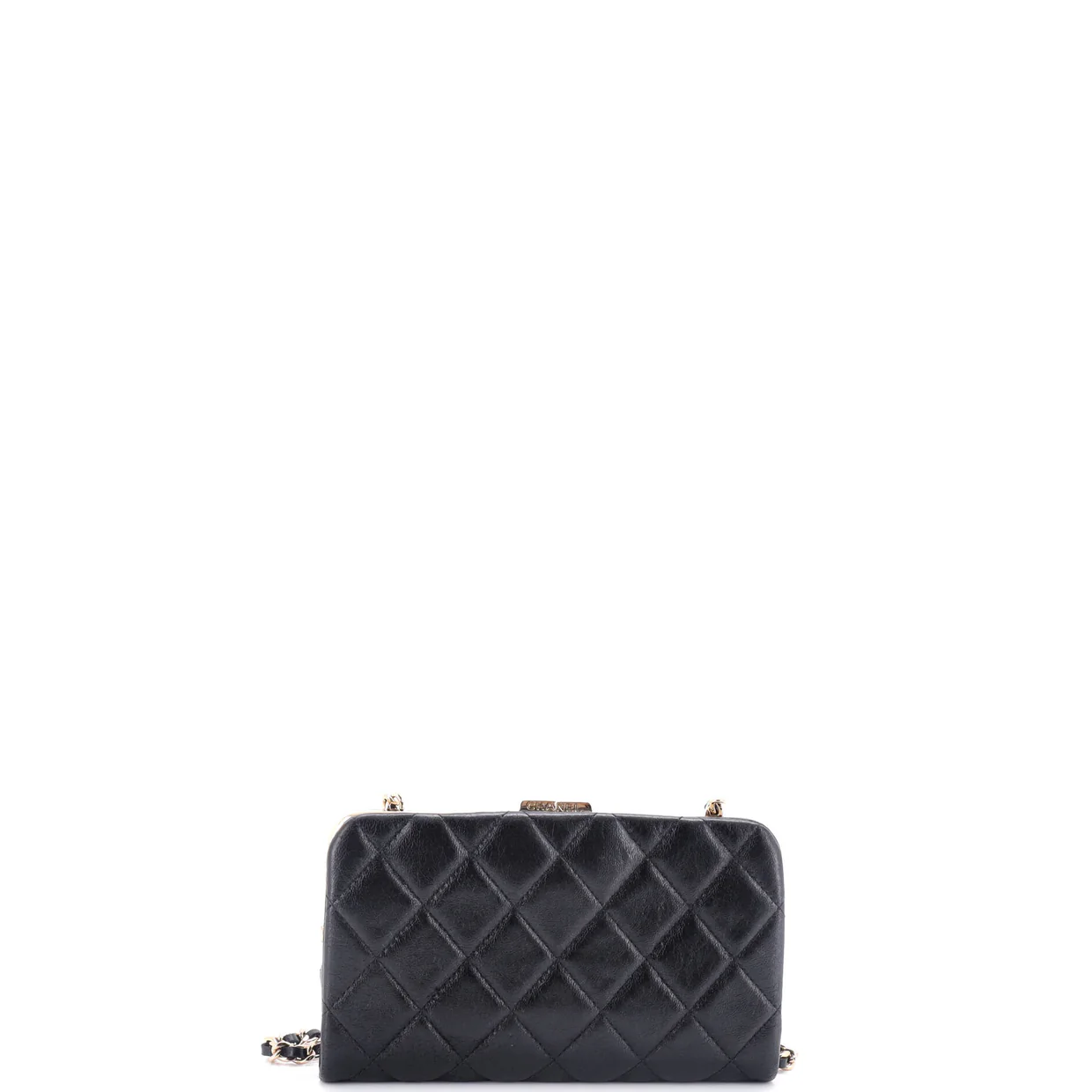 Logo Clasp Frame Clutch with Chain Quilted Lambskin Small - Deep Luxury