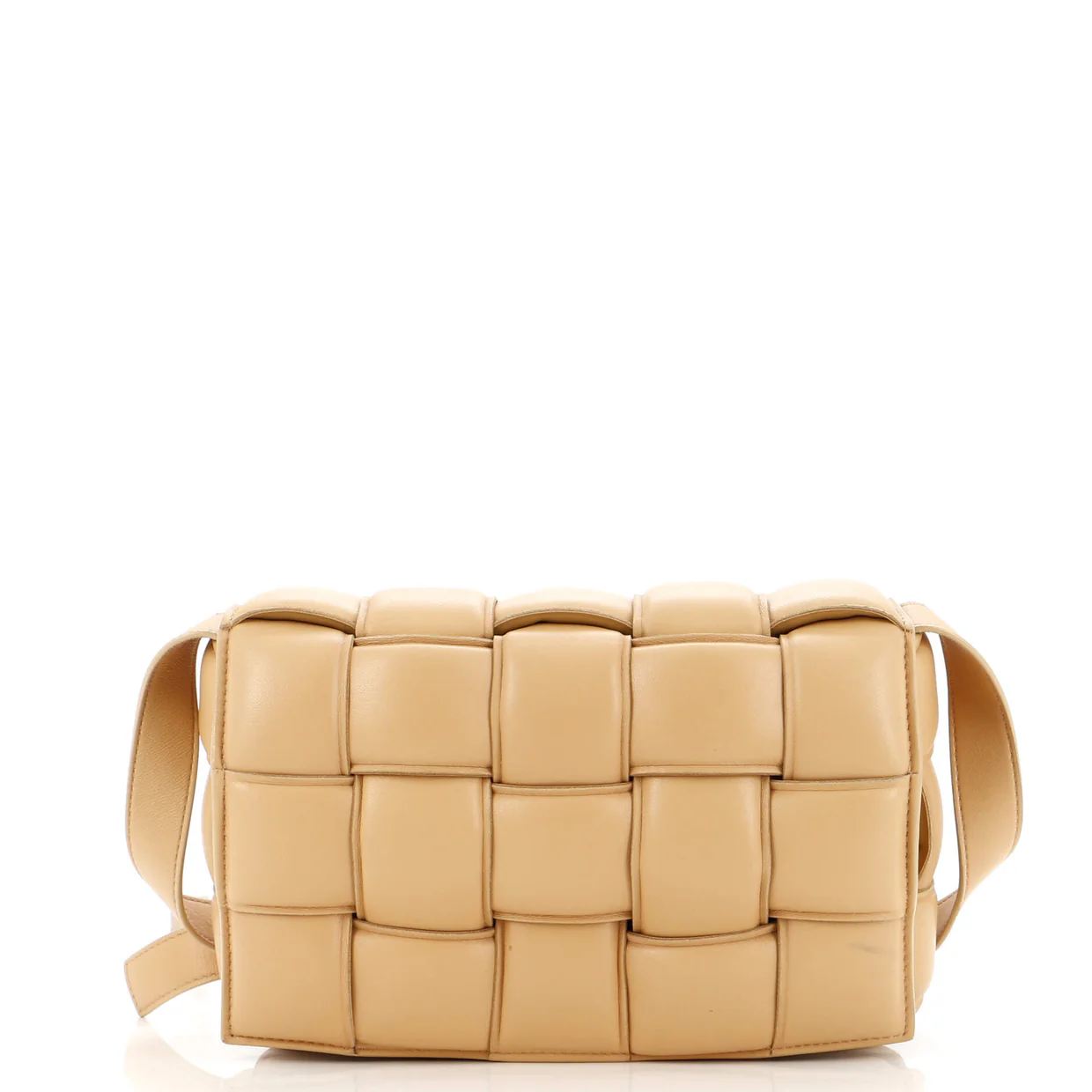Cassette Crossbody Bag Padded Maxi Intrecciato Leather Small - Deep Luxury