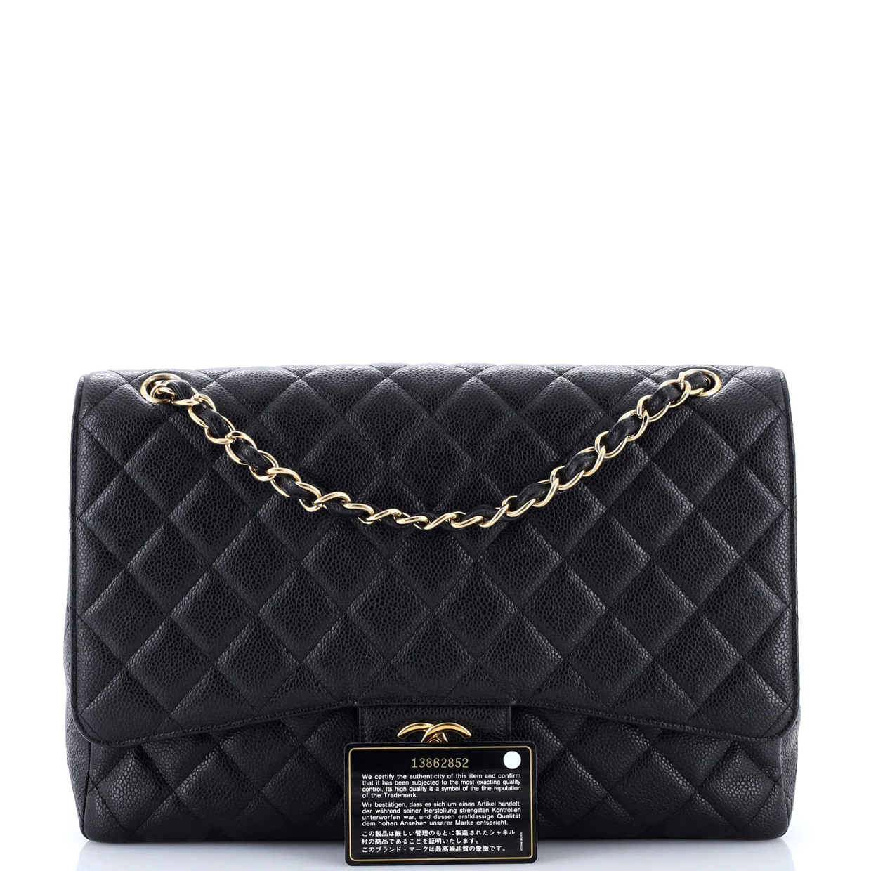Vintage Classic Single Flap Bag Quilted Caviar Maxi - Deep Luxury