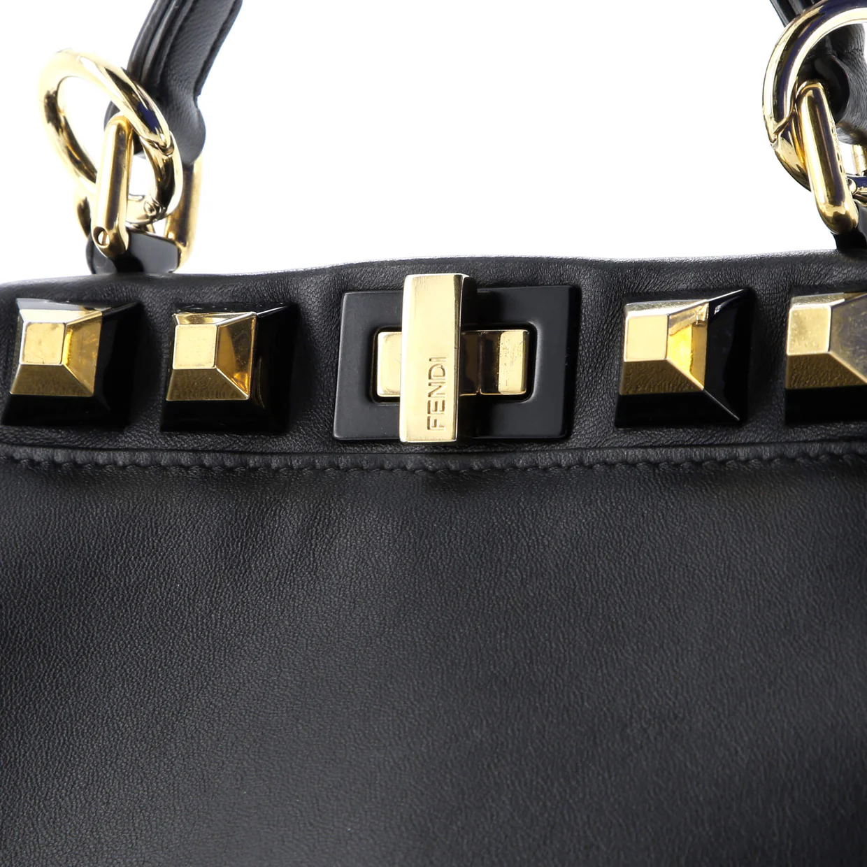 Peekaboo Bag Leather with Studded Detail Mini - Deep Luxury