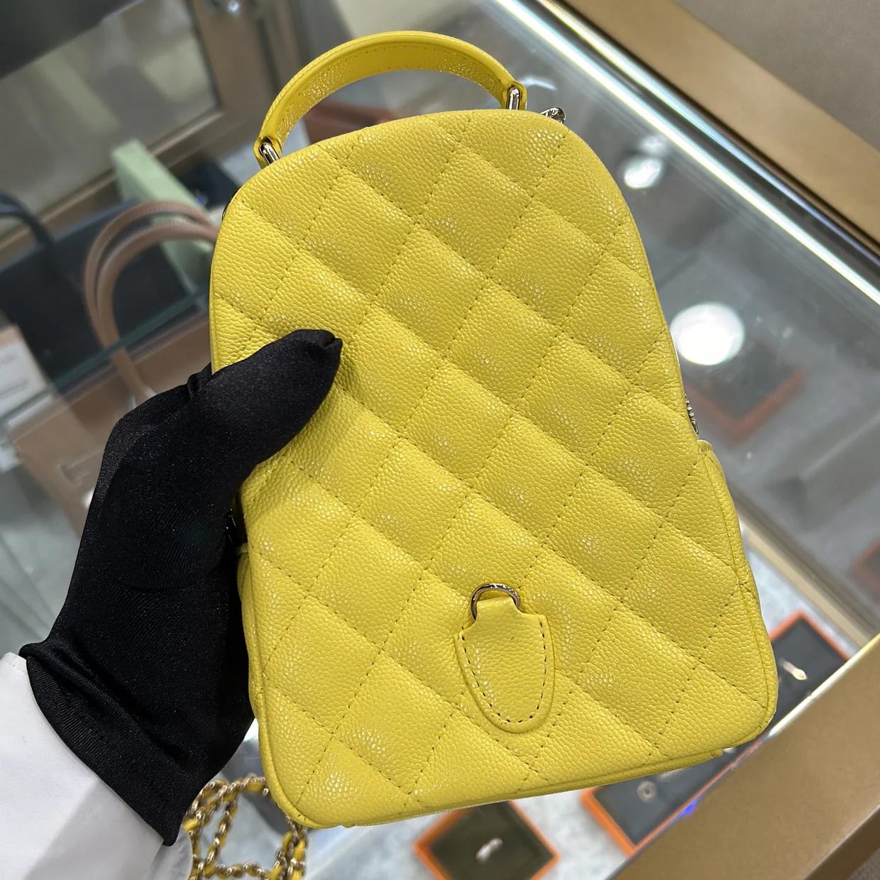 Classic CC Chain Pocket Backpack Quilted Caviar Mini - Deep Luxury