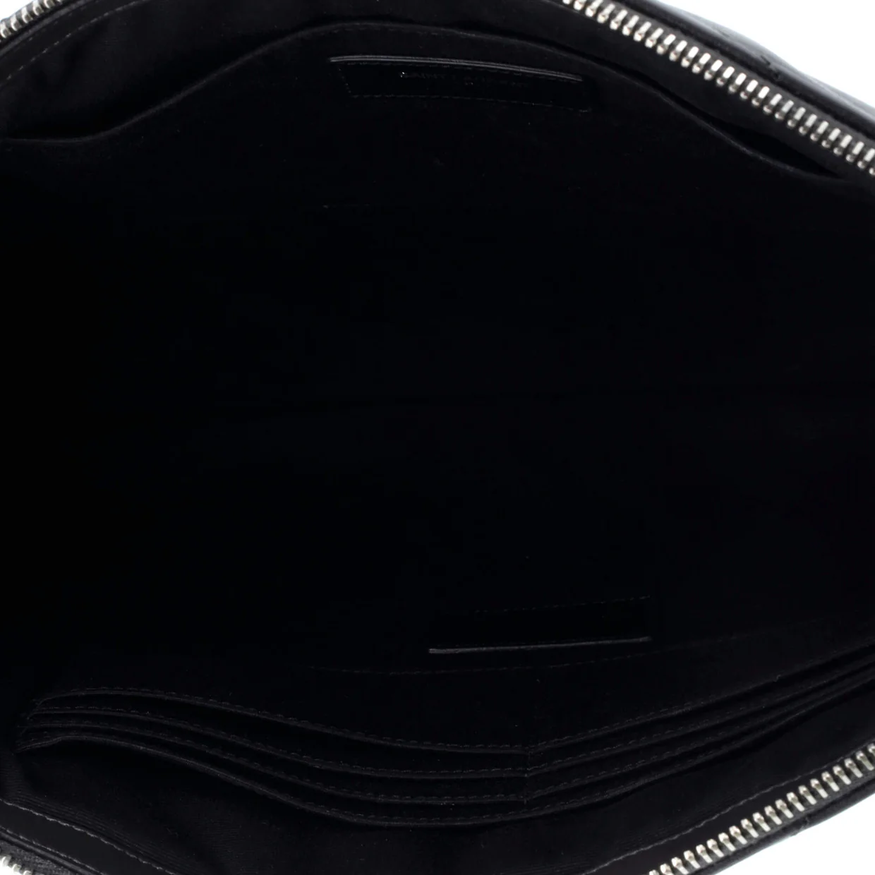 Classic Monogram Wristlet Pouch Matelasse Chevron Leather Large - Deep Luxury