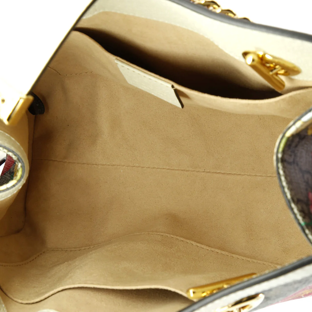 Padlock Chain Tote Flora GG Coated Canvas Small - Deep Luxury