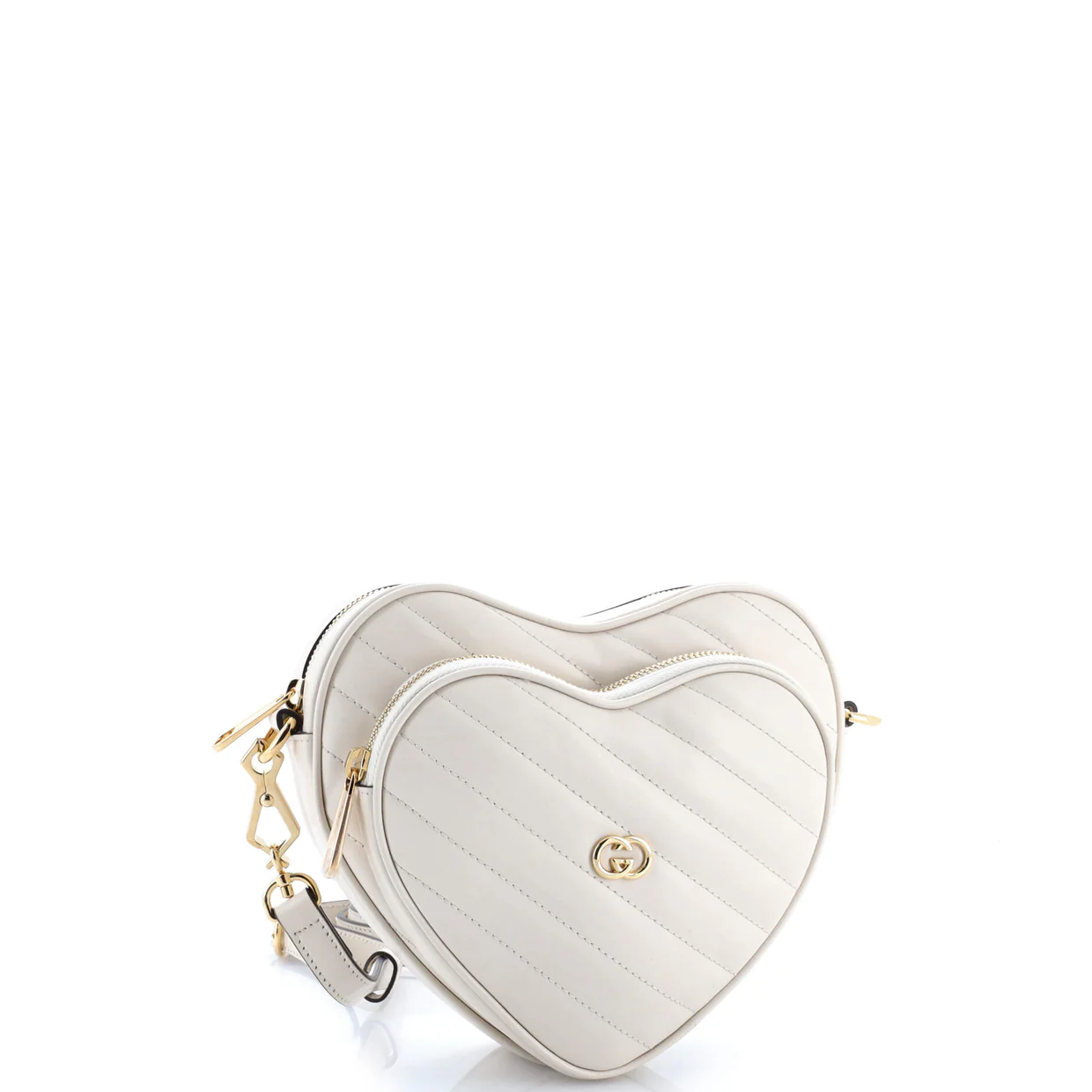 Interlocking G Heart Shoulder Bag Diagonal Quilted Leather Mini - Deep Luxury