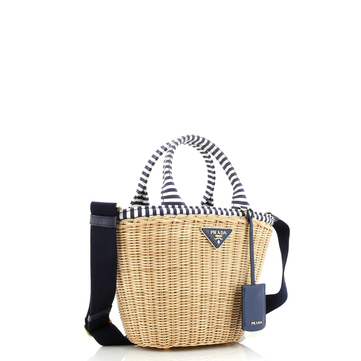Convertible Basket Bag Wicker with Canvas Small - Deep Luxury