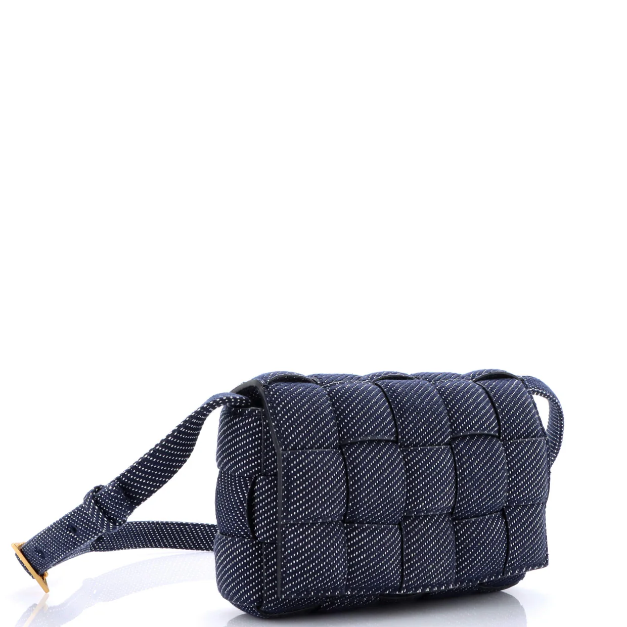 Cassette Crossbody Bag Padded Maxi Intrecciato Denim - Deep Luxury