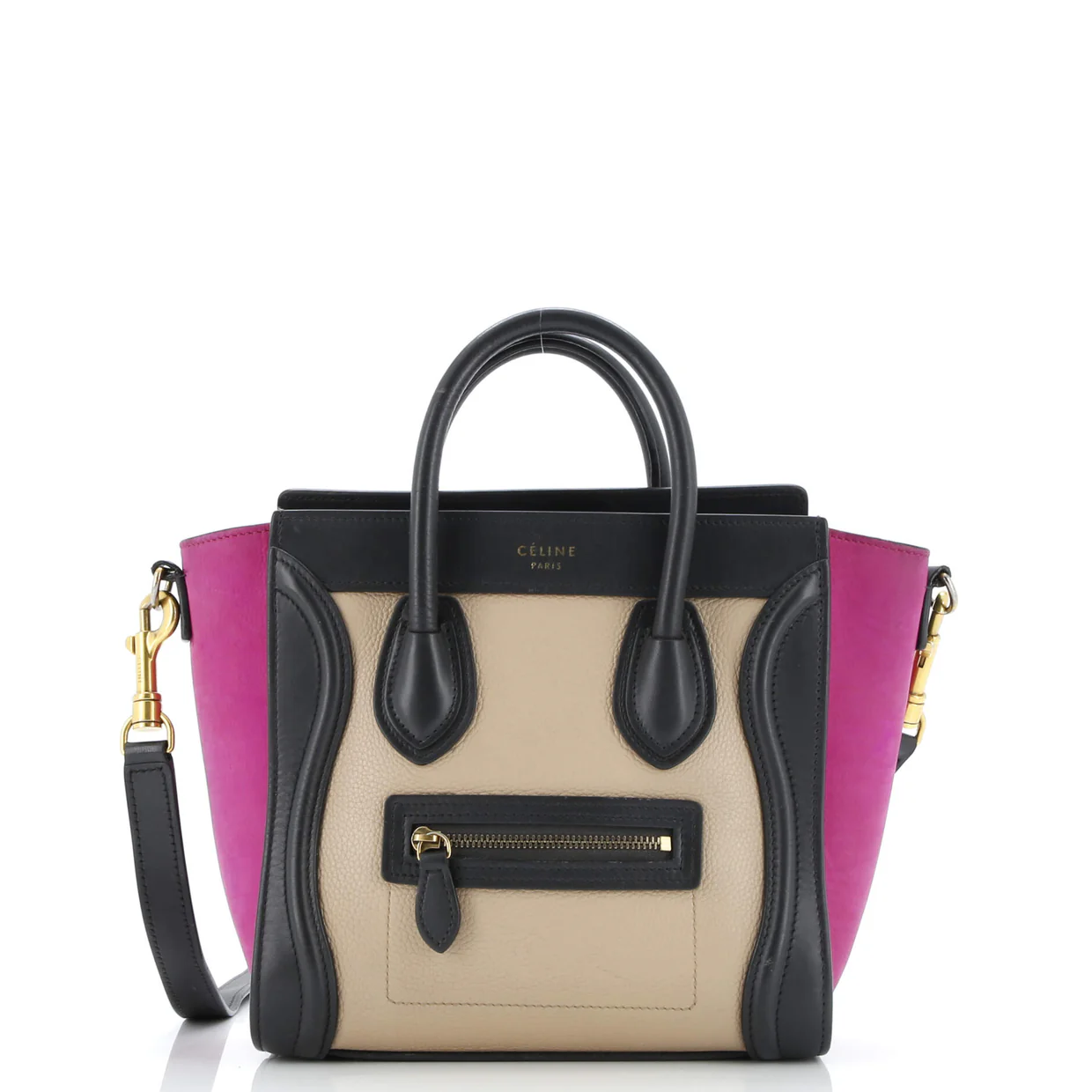 Tricolor Luggage Bag Leather Nano - Deep Luxury