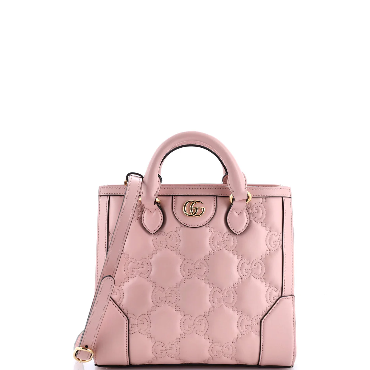 GG Top Handle Tote GG Matelasse Leather Mini - Deep Luxury