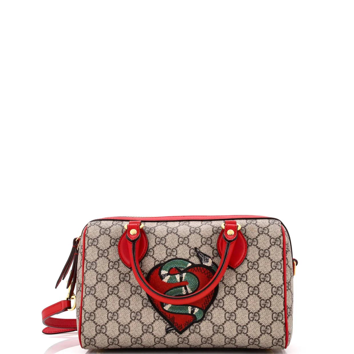 Convertible Boston Bag Embroidered GG Coated Canvas Small - Deep Luxury