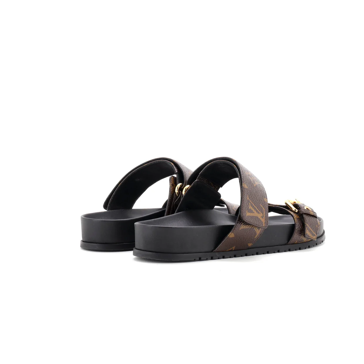 Women's Bom Dia Flat Mules Monogram Canvas - Deep Luxury