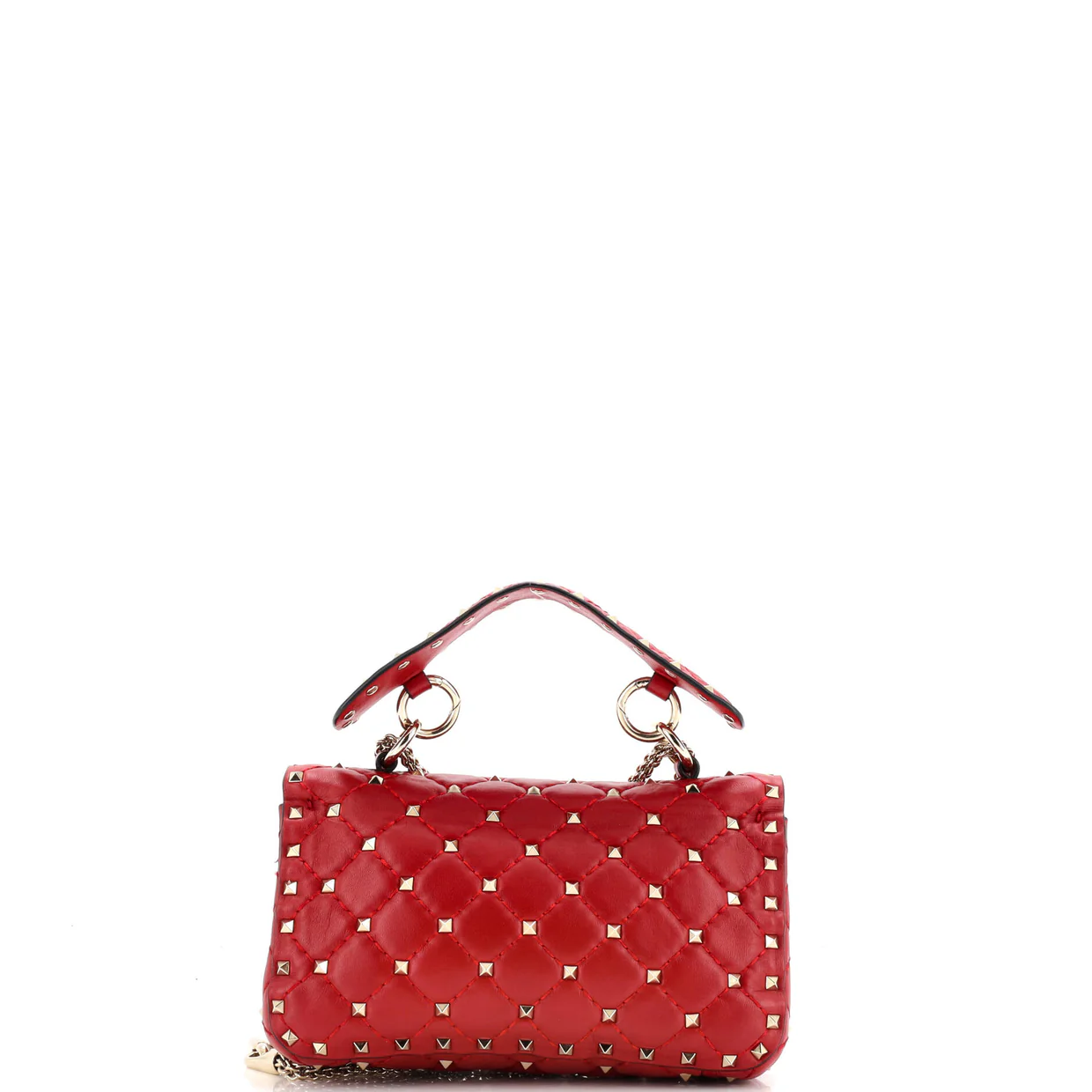 Rockstud Spike Flap Bag Quilted Leather Small - Deep Luxury