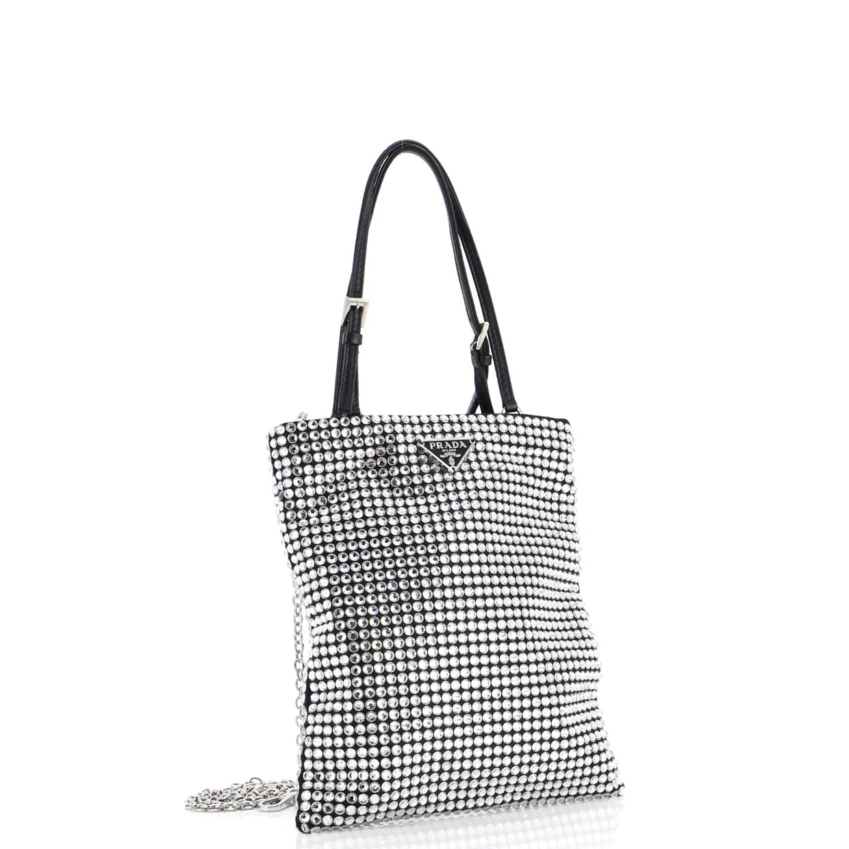 Convertible Open Tote Crystal Embellished Satin Mini - Deep Luxury