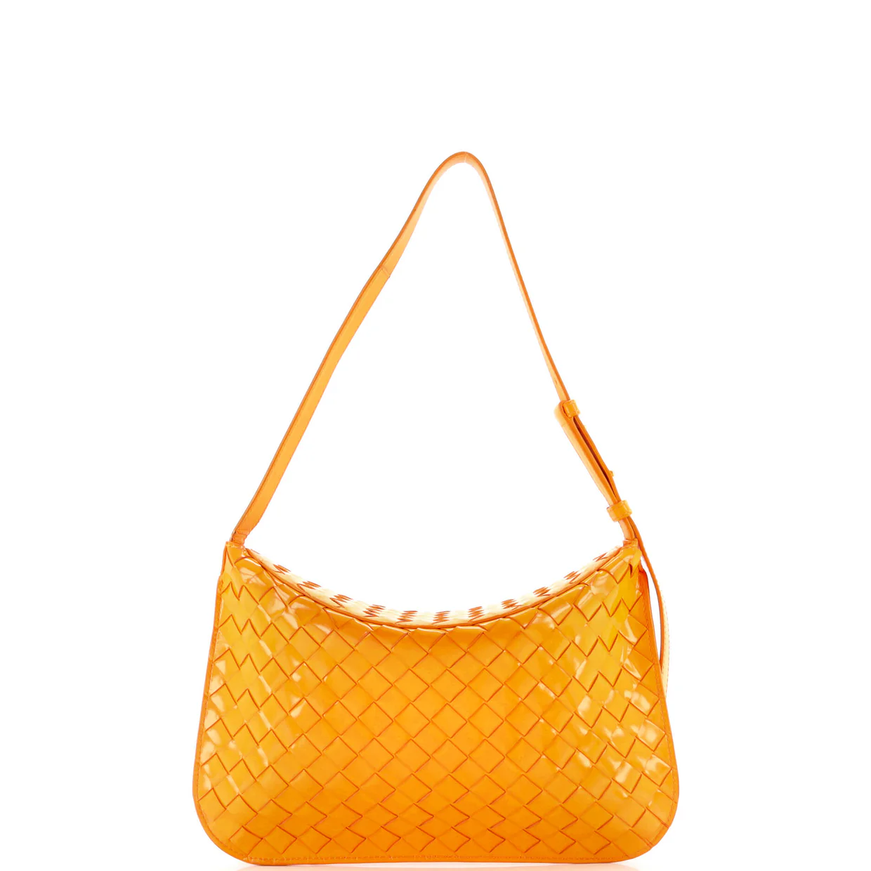 Cradle Fold Over Shoulder Bag Intrecciato Leather - Deep Luxury