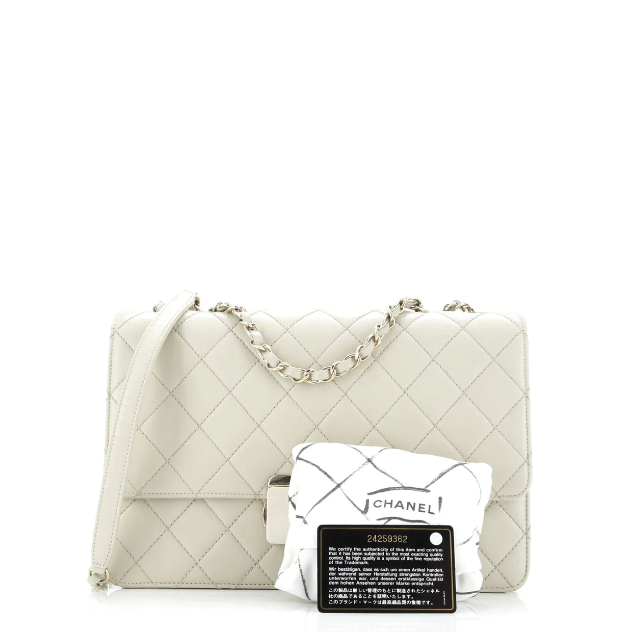 Beauty Lock Flap Bag Quilted Sheepskin Large - Deep Luxury