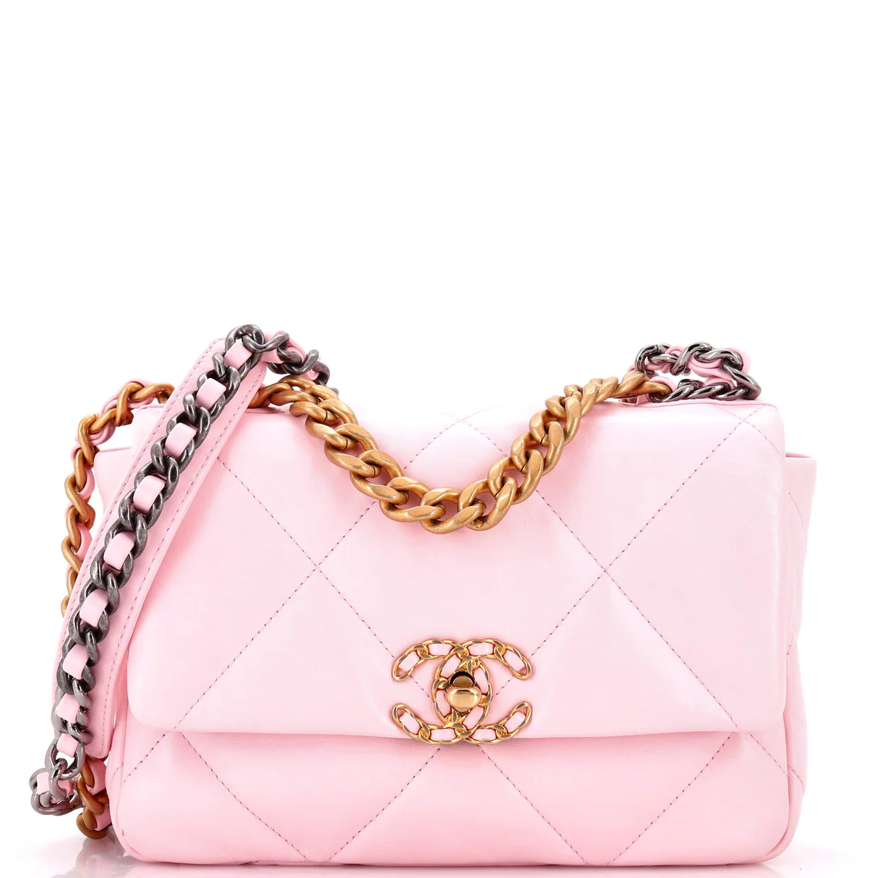 19 Flap Bag Quilted Leather Medium - Deep Luxury