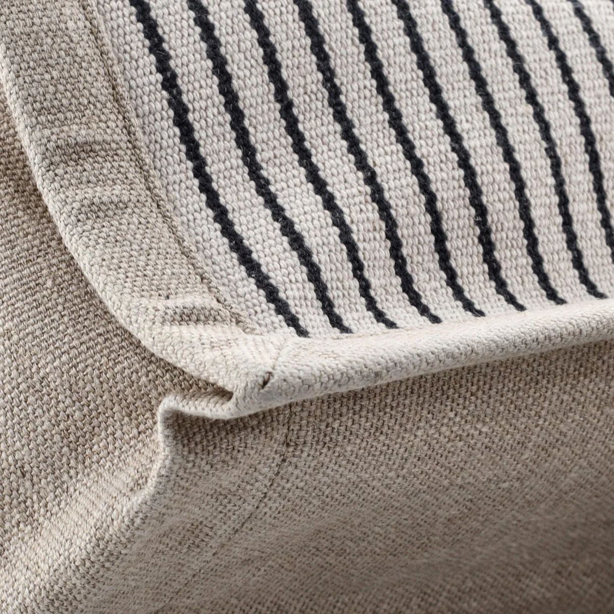 Rive Gauche Shopper Tote Striped Canvas Small - Deep Luxury