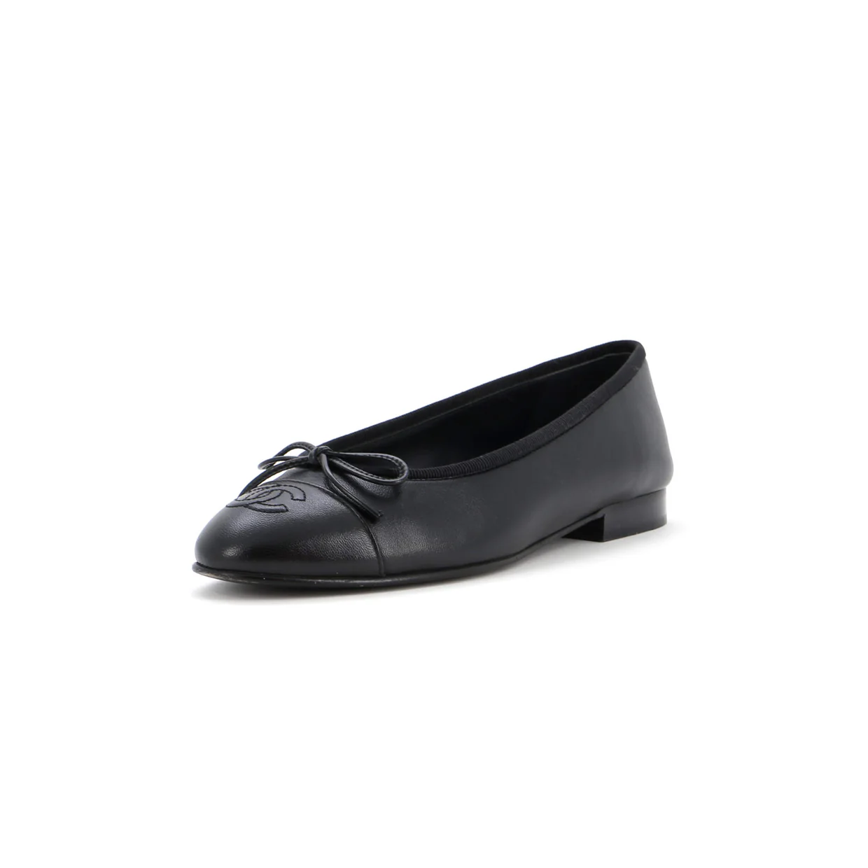 Women's CC Cap Toe Bow Ballerina Flats Leather - Deep Luxury