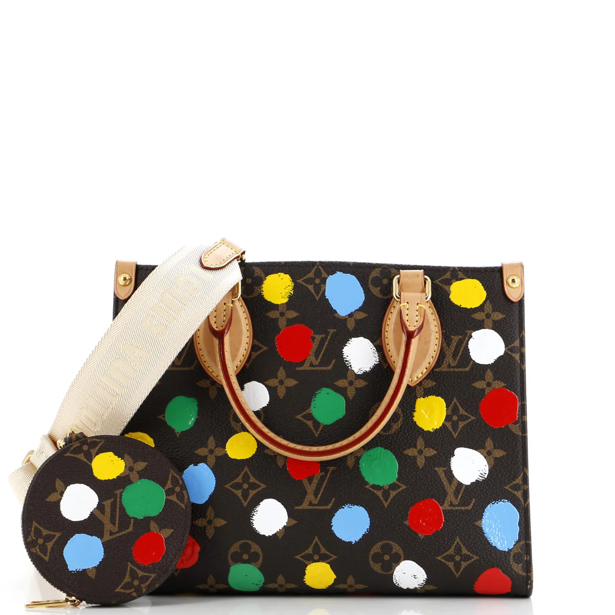 OnTheGo Tote Yayoi Kusama Painted Dots Monogram Canvas PM - Deep Luxury
