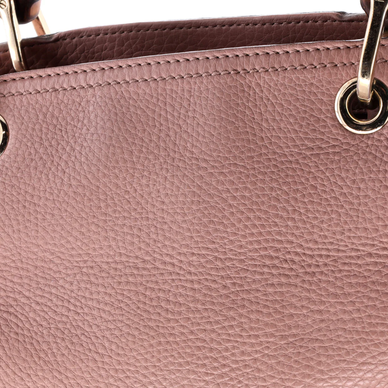 Bamboo Shopper Tote Leather Small - Deep Luxury