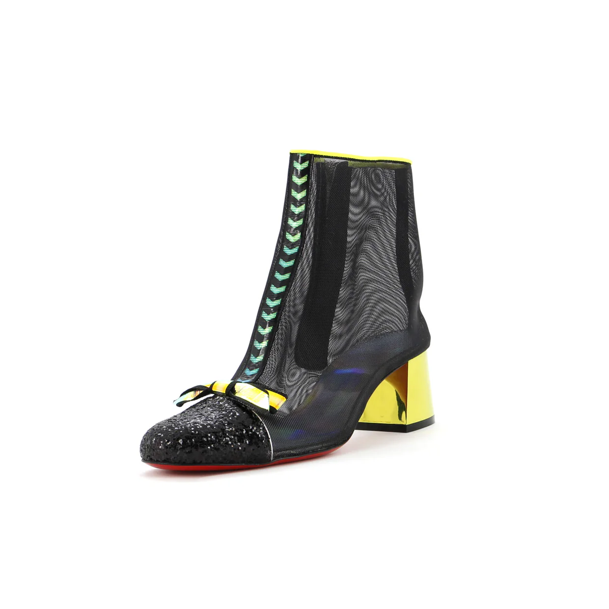 Women's Checkypoint Booties Mesh and Patent 55 - Deep Luxury
