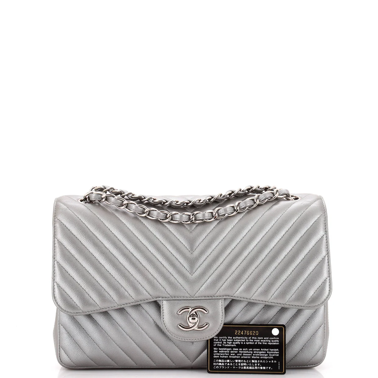 Classic Double Flap Bag Chevron Caviar Jumbo - Deep Luxury