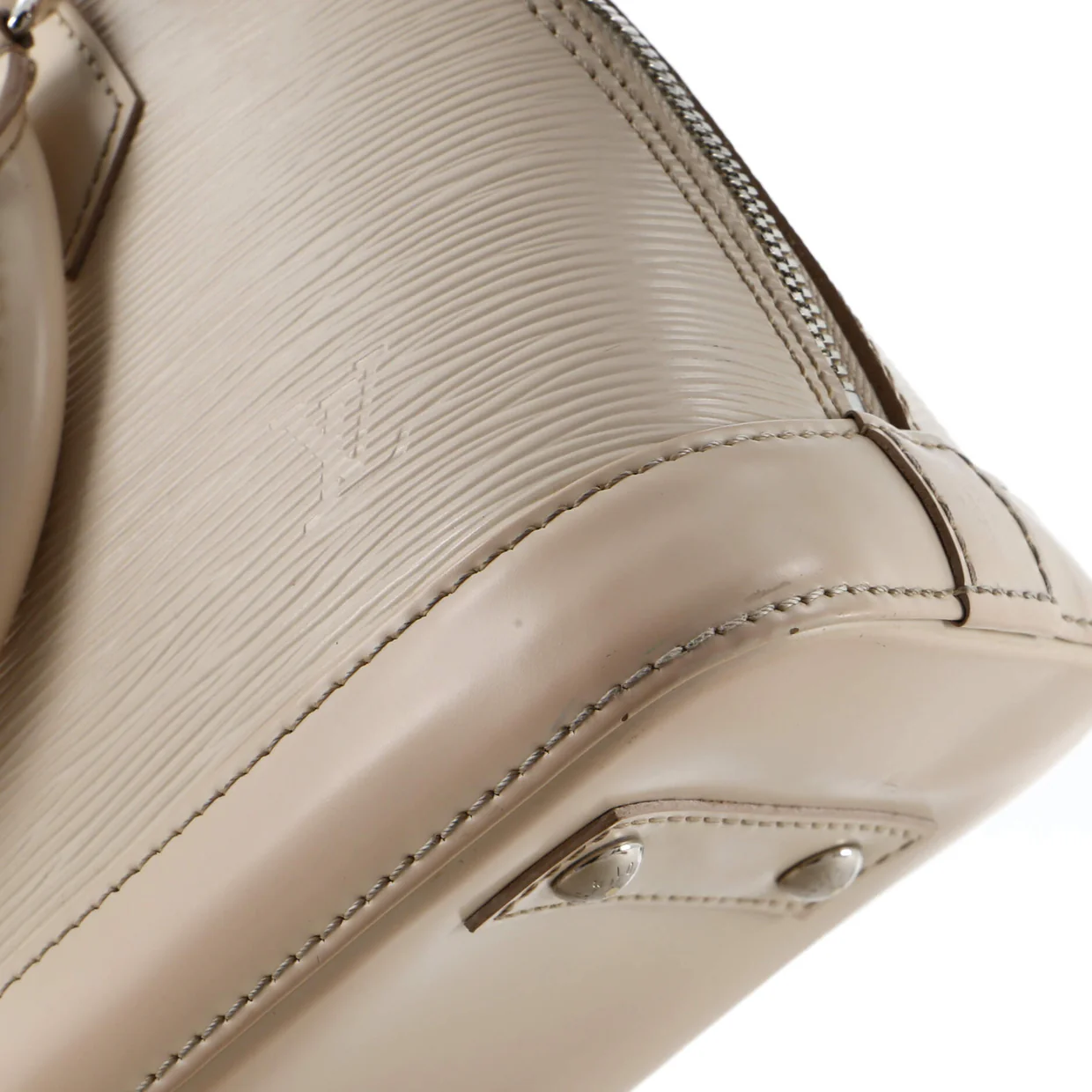 Alma Handbag Epi Leather with Logo Jacquard Strap BB - Deep Luxury