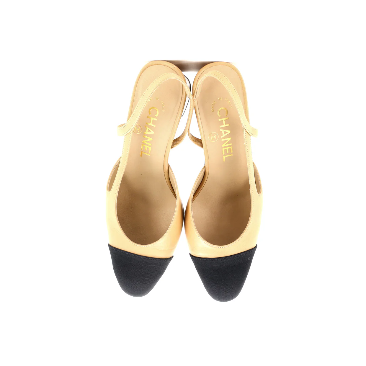 Women’s Cap Toe Slingback Pumps Leather with Grosgrain - Deep Luxury
