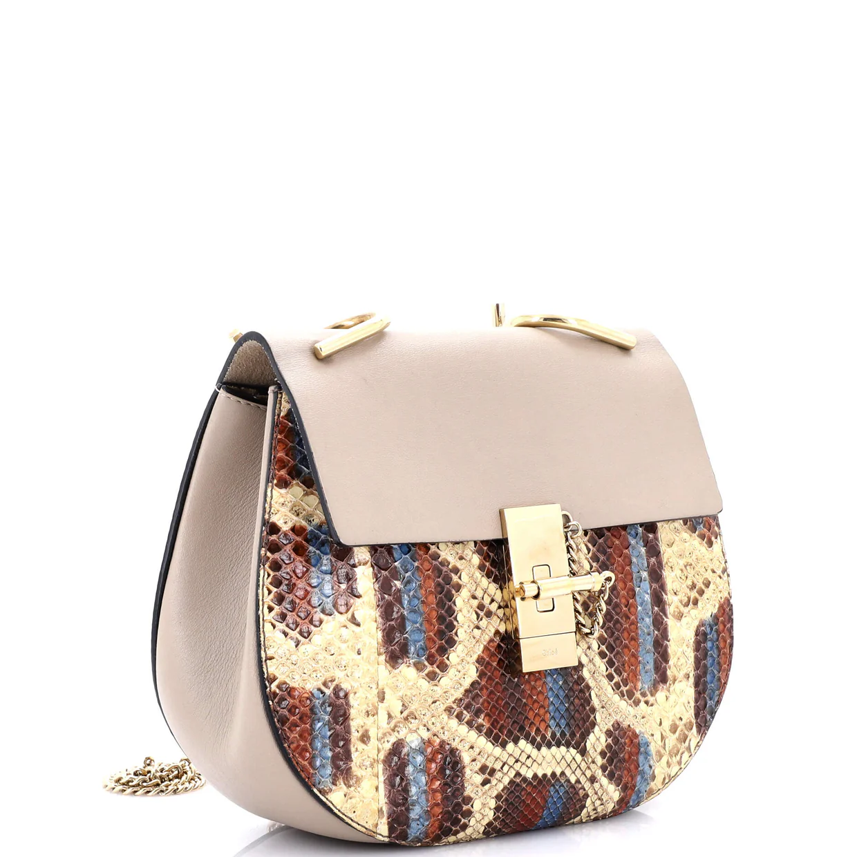Drew Crossbody Bag Python and Leather Small - Deep Luxury